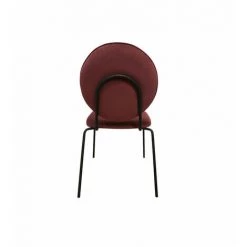 MEUBLETMOI Lot 2 Chaises Rouge Médaillon Velours Pieds Métal - BROADWAY 9088 - Rouge -banc et tabouret Soldes Boutique 37222034 5