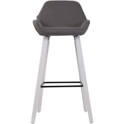 CLP Tabouret De Bar Newnan En Tissu à 4 Pieds Gris Foncé Blanc (chêne) -banc et tabouret Soldes Boutique 37249653 2