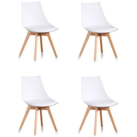 Lot De 4 Chaises Scandinaves Blanches - Prague - Designetsamaison - Blanc 3 Lot De 4 Chaises Scandinaves Blanches - Prague - Designetsamaison - Blanc