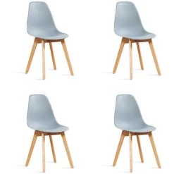 Lot De 4 Chaises Scandinaves Grises - Onir - Designetsamaison