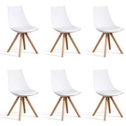 Lot De 6 Chaises Scandinaves Blanches - Minsk - Designetsamaison
