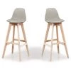 Lot De 2 Tabourets De Bar Gris - Eski - Designetsamaison 1 Lot De 2 Tabourets De Bar Gris - Eski - Designetsamaison -banc et tabouret Soldes Boutique 37438689 1