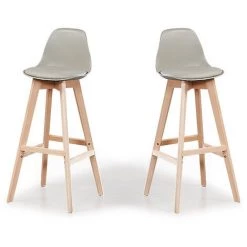 Lot De 2 Tabourets De Bar Gris - Eski - Designetsamaison
