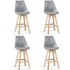 Lot De 4 Tabourets De Bar Grises - Gotteborg - Designetsamaison - Gris -banc et tabouret Soldes Boutique 37438691 1