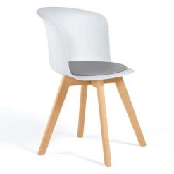 IDMARKET Lot De 6 Chaises SOLENE Bicolore Blanches Coussin Mix Color - Blanc -banc et tabouret Soldes Boutique 37474083 3