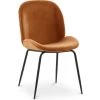 PRIVATEFLOOR Chaise à Manger Accent Velours Tapissée Scandi Retro Design - Elias Brique - Métal, Bois, Velours - Brique -banc et tabouret Soldes Boutique 37537662 1