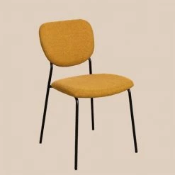 Chaise De Salle à Manger Empilable Taris SKLUM Polyester - Fer - Moutarde
