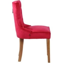 CLP Chaise De Salle à Manger Franca En Velours Et Pieds En Bois De Caoutchouc Rouge Antique Clair 9 CLP Chaise De Salle à Manger Franca En Velours Et Pieds En Bois De Caoutchouc Rouge Antique Clair -banc et tabouret Soldes Boutique 37886374 3