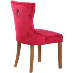 CLP Chaise De Salle à Manger Franca En Velours Et Pieds En Bois De Caoutchouc Rouge Antique Clair 10 CLP Chaise De Salle à Manger Franca En Velours Et Pieds En Bois De Caoutchouc Rouge Antique Clair -banc et tabouret Soldes Boutique 37886374 4