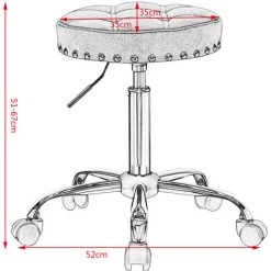 WOLTU Tabouret De Bureau à Roulettes. Fauteuil De Bureau.Tabouret De Travail En Similicuir. Pivotant 360°. Hauteur Réglable -banc et tabouret Soldes Boutique 38232887 4