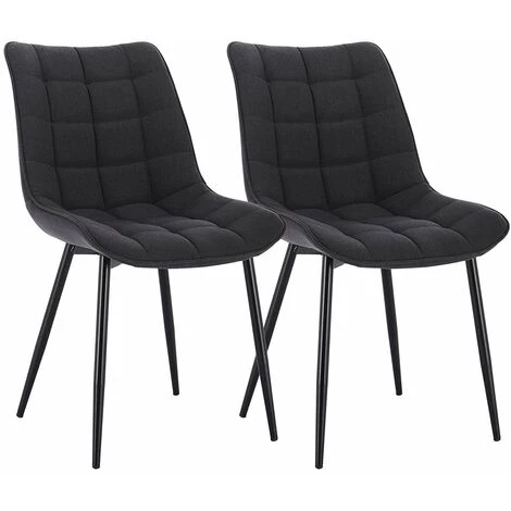WOLTU 2 X Chaises De Salle à Manger Siège En Lin. Chaises De Cusine. Pieds En Métal. Gris Foncé 3 WOLTU 2 X Chaises De Salle à Manger Siège En Lin. Chaises De Cusine. Pieds En Métal. Gris Foncé