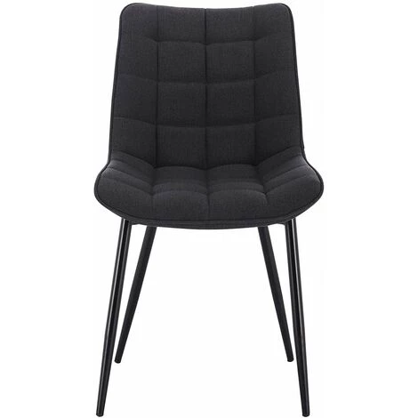 WOLTU 2 X Chaises De Salle à Manger Siège En Lin. Chaises De Cusine. Pieds En Métal. Gris Foncé 4 WOLTU 2 X Chaises De Salle à Manger Siège En Lin. Chaises De Cusine. Pieds En Métal. Gris Foncé – Image 2