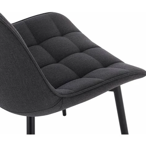 WOLTU 2 X Chaises De Salle à Manger Siège En Lin. Chaises De Cusine. Pieds En Métal. Gris Foncé 5 WOLTU 2 X Chaises De Salle à Manger Siège En Lin. Chaises De Cusine. Pieds En Métal. Gris Foncé – Image 3