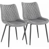 WOLTU Lot De 2 Chaises De Salle à Manger. Siège En Velours . Chaises De Cusine. Pieds En Métal. Gris Clair -banc et tabouret Soldes Boutique 38232925 1