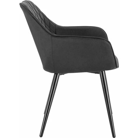 WOLTU 1 X Chaise De Salle à Manger Siège Bien Rembourré En Velours. Chaise De Cuisine Pied En Métal. 41x45 Cm.Anthracite 4 WOLTU 1 X Chaise De Salle à Manger Siège Bien Rembourré En Velours. Chaise De Cuisine Pied En Métal. 41x45 Cm.Anthracite – Image 2