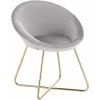 WOLTU Chaise De Salle à Manger Siège Bien Rembourré En Velours. Fauteuil De Salon Pieds en Métal. Gris Clair