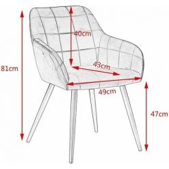 WOLTU Chaise De Salle à Manger .rembourrée En Tissu Scientifique.Chaise De Cuisine. Pieds en Métal. Gris Foncé -banc et tabouret Soldes Boutique 38233435 3