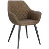 WOLTU Chaise De Salle à Manger. Chaise De Cuisine. Chaise De Salon En Similicuir . Pieds En Métal. Brun Foncé