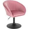 WOLTU Tabouret De Bar En Velours . Fauteuil De Bar. Tabouret Rotatif Structure Métallique.hauteur Réglable. Rose