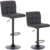 WOLTU Lot De 2 Tabourets De Bar En Similicuir Et Acier Avec Dossier 44x38x114cm Anthracite -banc et tabouret Soldes Boutique 38233573 1
