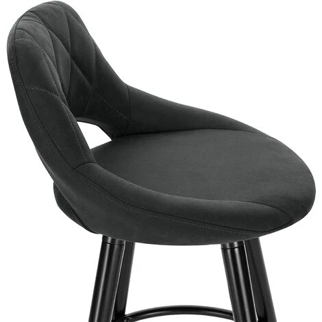 WOLTU 1 X Tabouret De Bar En Tissu Scientifique.Chaise De Bar Structure En Bois Massif.Anthracite 4 WOLTU 1 X Tabouret De Bar En Tissu Scientifique.Chaise De Bar Structure En Bois Massif.Anthracite – Image 2