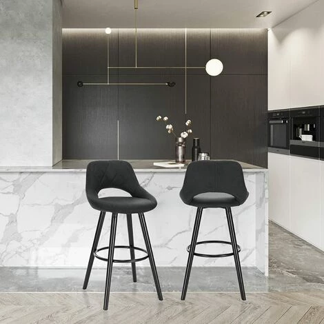 WOLTU 1 X Tabouret De Bar En Tissu Scientifique.Chaise De Bar Structure En Bois Massif.Anthracite 6 WOLTU 1 X Tabouret De Bar En Tissu Scientifique.Chaise De Bar Structure En Bois Massif.Anthracite – Image 4