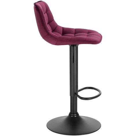 WOLTU 1 X Tabouret De Bar En Velours Et Métal. Chaise De Comptoir Réglable En Hauteur Et Rotatif. Bordeaux 4 WOLTU 1 X Tabouret De Bar En Velours Et Métal. Chaise De Comptoir Réglable En Hauteur Et Rotatif. Bordeaux – Image 2