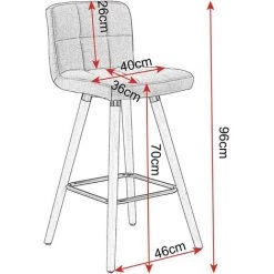 WOLTU Lot De 2 Tabourets De Bar Avec Repose-Pieds.Chaise De Bar Design En Bois Massif Et Lin.Gris Clair -banc et tabouret Soldes Boutique 38233638 3