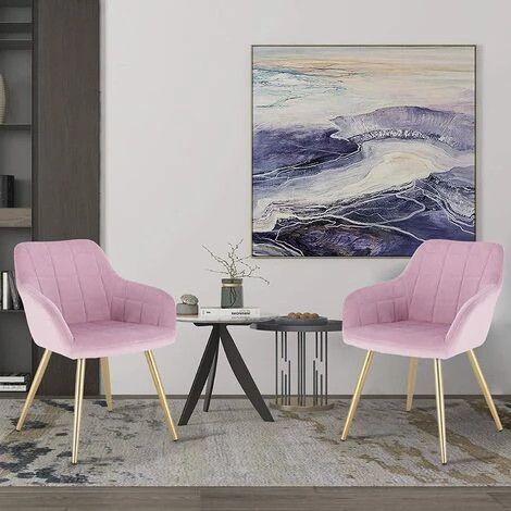 WOLTU Chaise De Salle à Manger. Chaise De Cuisine. Chaise De Salon En Velours. Or Pieds En Métal. Rose 4 WOLTU Chaise De Salle à Manger. Chaise De Cuisine. Chaise De Salon En Velours. Or Pieds En Métal. Rose – Image 2