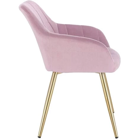 WOLTU Chaise De Salle à Manger. Chaise De Cuisine. Chaise De Salon En Velours. Or Pieds En Métal. Rose 6 WOLTU Chaise De Salle à Manger. Chaise De Cuisine. Chaise De Salon En Velours. Or Pieds En Métal. Rose – Image 4