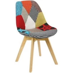 WOLTU Chaise De Salle à Manger.chaise Scandinave Pied En Bois Style Nordique Multicolore
