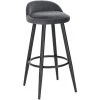 WOLTU 1 X Tabouret De Bar Chaise De Bar En Velours.Tabouret Bistro Avec Repose-Pieds En Métal.Gris Foncé