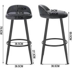 WOLTU 1 X Tabouret De Bar Chaise De Bar En Velours.Tabouret Bistro Avec Repose-Pieds En Métal.Gris Foncé 8 WOLTU 1 X Tabouret De Bar Chaise De Bar En Velours.Tabouret Bistro Avec Repose-Pieds En Métal.Gris Foncé -banc et tabouret Soldes Boutique 38233759 3