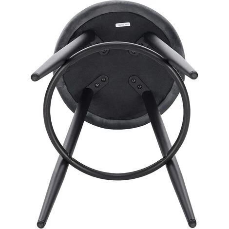 WOLTU 1 X Tabouret De Bar Chaise De Bar En Velours.Tabouret Bistro Avec Repose-Pieds En Métal.Gris Foncé 6 WOLTU 1 X Tabouret De Bar Chaise De Bar En Velours.Tabouret Bistro Avec Repose-Pieds En Métal.Gris Foncé – Image 4