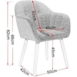 WOLTU Chaise De Salle à Manger En Lin Et Bois Massif. Fauteuil De Cuisine Avec Dossier.Gris Foncé -banc et tabouret Soldes Boutique 38233799 3