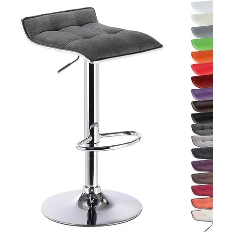 WOLTU Tabouret De Bar En Lin.Chaise De Cuisine Hauteur Réglable Et 360⁰ Rotatif.Siège Haut Avec Repose-pied.Gris Foncé 4 WOLTU Tabouret De Bar En Lin.Chaise De Cuisine Hauteur Réglable Et 360⁰ Rotatif.Siège Haut Avec Repose-pied.Gris Foncé – Image 2