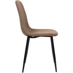 CLP Chaise De Salle à Manger Giverny Avec Piètement En Métal Noir Marron Tissu -banc et tabouret Soldes Boutique 38291630 3
