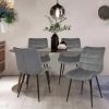 IDMARKET Lot De 4 Chaises MADY En Velours Gris Clair Pour Salle à Manger - Gris 1 IDMARKET Lot De 4 Chaises MADY En Velours Gris Clair Pour Salle à Manger - Gris -banc et tabouret Soldes Boutique 38450217 1