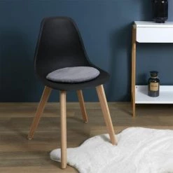 Paris Prix - Galette De Chaise "fourrure Fine" 34cm Gris 8 Paris Prix - Galette De Chaise "fourrure Fine" 34cm Gris -banc et tabouret Soldes Boutique 38572814 3