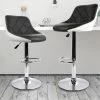 Aqrau Lot De 2 Tabouret De Bar En Similicuir , Hauteur Et Rotation Réglables，Noir Et Blanc