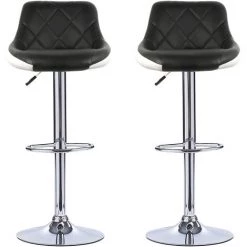 Aqrau Lot De 2 Tabouret De Bar En Similicuir , Hauteur Et Rotation Réglables,Noir Et Blanc 9 Aqrau Lot De 2 Tabouret De Bar En Similicuir , Hauteur Et Rotation Réglables,Noir Et Blanc -banc et tabouret Soldes Boutique 38598719 3