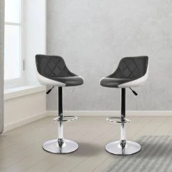 Aqrau Lot De 2 Tabouret De Bar En Similicuir , Hauteur Et Rotation Réglables,Noir Et Blanc 10 Aqrau Lot De 2 Tabouret De Bar En Similicuir , Hauteur Et Rotation Réglables,Noir Et Blanc -banc et tabouret Soldes Boutique 38598719 4