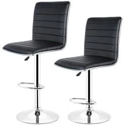 Aqrau Lot De 2 Tabouret De Bar - Rotation à 360 Degrés, Réglable En Hauteur - Contemporain ，noir -banc et tabouret Soldes Boutique 38599094 2
