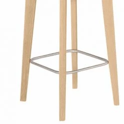 MEUBLETMOI Lot De 2 Chaises De Bar Tissu Gris Anthracite Piètement Chêne - LEO - Gris Anthracite -banc et tabouret Soldes Boutique 38703015 4