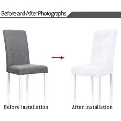 BARES Housses De Chaise De Salle à Manger En Spandex Blanc Extensible - Ensemble De 2 Housses De Siège De Chaise Lavables Et Amovibles Universelles Pour Cuisine, Cérémonie, Mariage, Banquet, Hôtel Et Fête -banc et tabouret Soldes Boutique 38710480 5