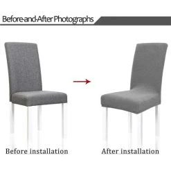 BARES Housses De Chaise De Salle à Manger Extensible Spandex - Ensemble De 2 Housses De Siège De Chaise Lavables Et Amovibles Universelles Protecteur Pour Cuisine, Cérémonie, Mariage, Banquet, Hôtel Et Fête -banc et tabouret Soldes Boutique 38710482 5