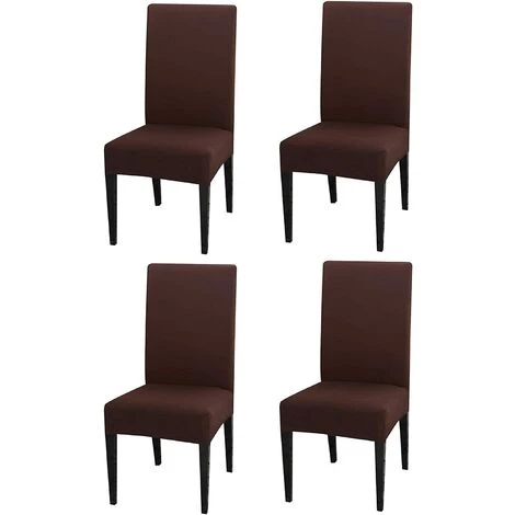 ECHOO Housses De Chaise Lot De 4 Housses De Chaise Marron Housse De Chaise élastique Et Durable Siège Facile D'entretien Et Lavable Pour La Maison, Le Restaurant, Les Fêtes De Mariage 3 ECHOO Housses De Chaise Lot De 4 Housses De Chaise Marron Housse De Chaise élastique Et Durable Siège Facile D'entretien Et Lavable Pour La Maison, Le Restaurant, Les Fêtes De Mariage