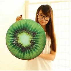 ECHOO 1x Coussin De Siège Rond Imprimé 3D Fruits Housse De Coussin En Peluche Douce Coussin De Chaise Bois Ou Fruit Comme Pastèque Citron Kiwi Pour La Maison Jardin Ou Café Taille Diamètre 33,0 Cm (kiwi) -banc et tabouret Soldes Boutique 38714777 3