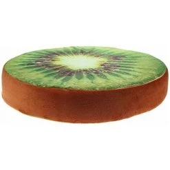 ECHOO 1x Coussin De Siège Rond Imprimé 3D Fruits Housse De Coussin En Peluche Douce Coussin De Chaise Bois Ou Fruit Comme Pastèque Citron Kiwi Pour La Maison Jardin Ou Café Taille Diamètre 33,0 Cm (kiwi) -banc et tabouret Soldes Boutique 38714777 5