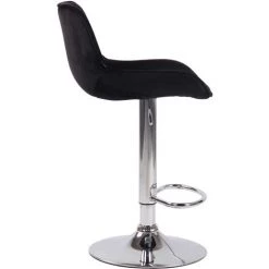 CLP Tabouret De Bar Lentini En Velours Avec Piètement Trompette En Métal Noir Métal Chromé -banc et tabouret Soldes Boutique 38742442 3